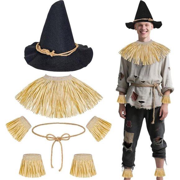 Accessories - Scarecrow Costume Accessories Felt Straw Hat Adjustable Cuffs for Adults